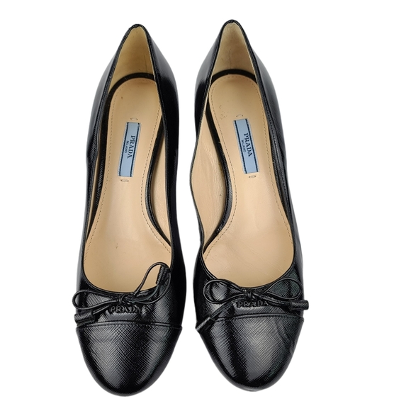 Prada Shoes - Prada Milano Black Leather Block Heels